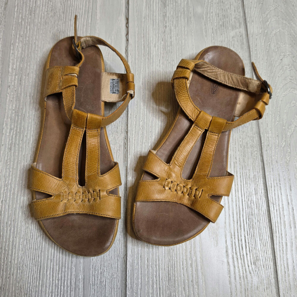 Keen Mustard Yellow Leather Emerald City Strappy Sandals Size 10